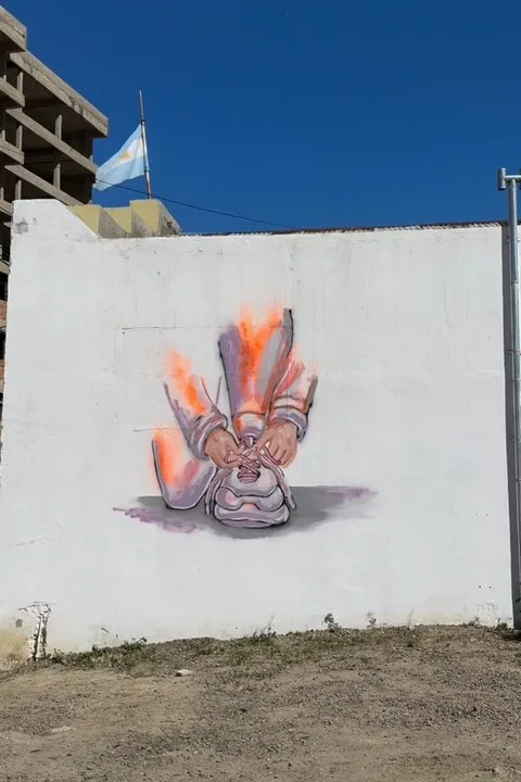 Un mural en Kilómetro 3 recuerda a Valeria Schwab