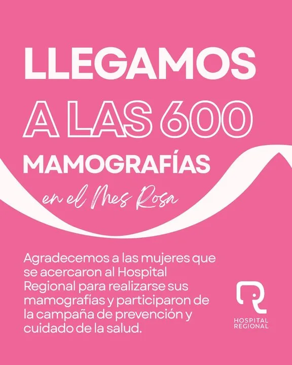 Pausa temporal en las mamografías del Hospital Regional por la alta demanda de Octubre Rosa